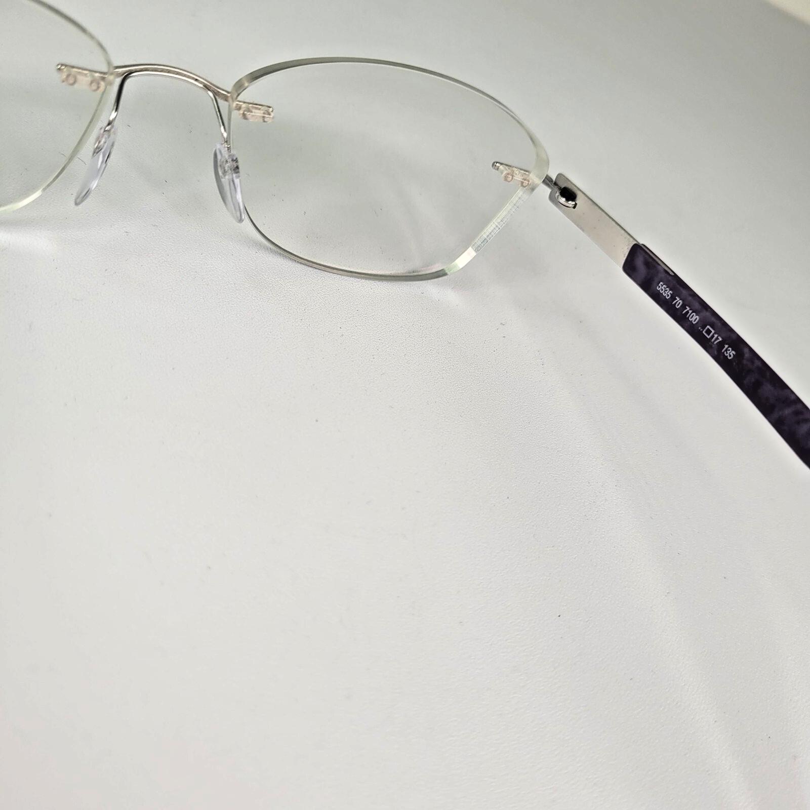 Silhouette Rimless Glasses with Silver and Purple Accents Vintage Silhouette Rimless Eyeglasses: Minimalist Purple  main image 2