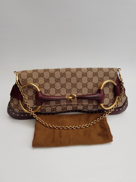 GUCCI Bag. Gucci Horsebit Vintage Brown and Burgu