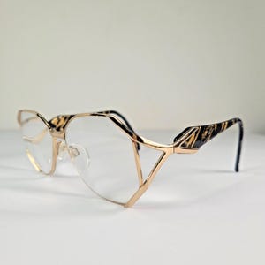 Vintage 80s Silhouette M6186 Black Gold Eyeglass Frames Austria Prescription Lenses Retro Glasses Unisex Designer Eyewear 54-14-130mm