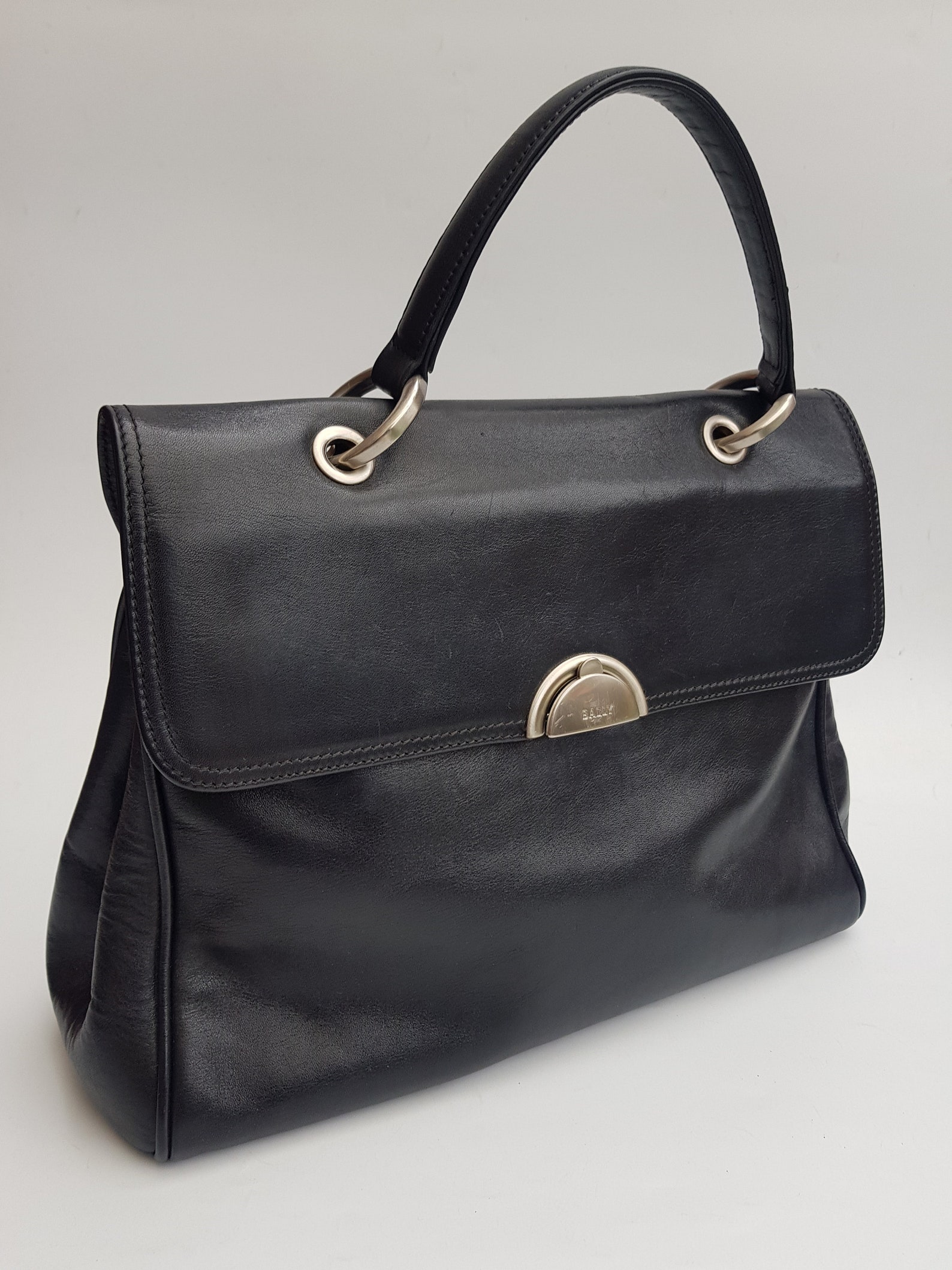 BALLY Bag. Authentic Bally Vintage Black Leather Shoulder Etsy