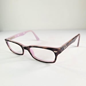 Montura rectangular de gafas Ray-Ban RB5150 color marrón carey lila (48-19) Hecha en Italia