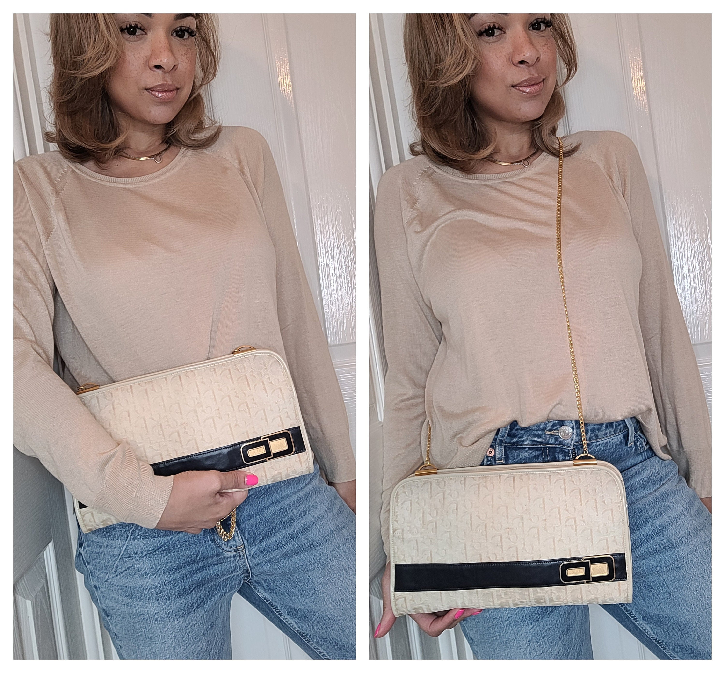 ep_vintage luxury Store - Canvas - Christian - Trotter - Sullivan Small  Tote Bag With Zip And Logo - Leather - Dior - Beige – dct - Hand - Bag