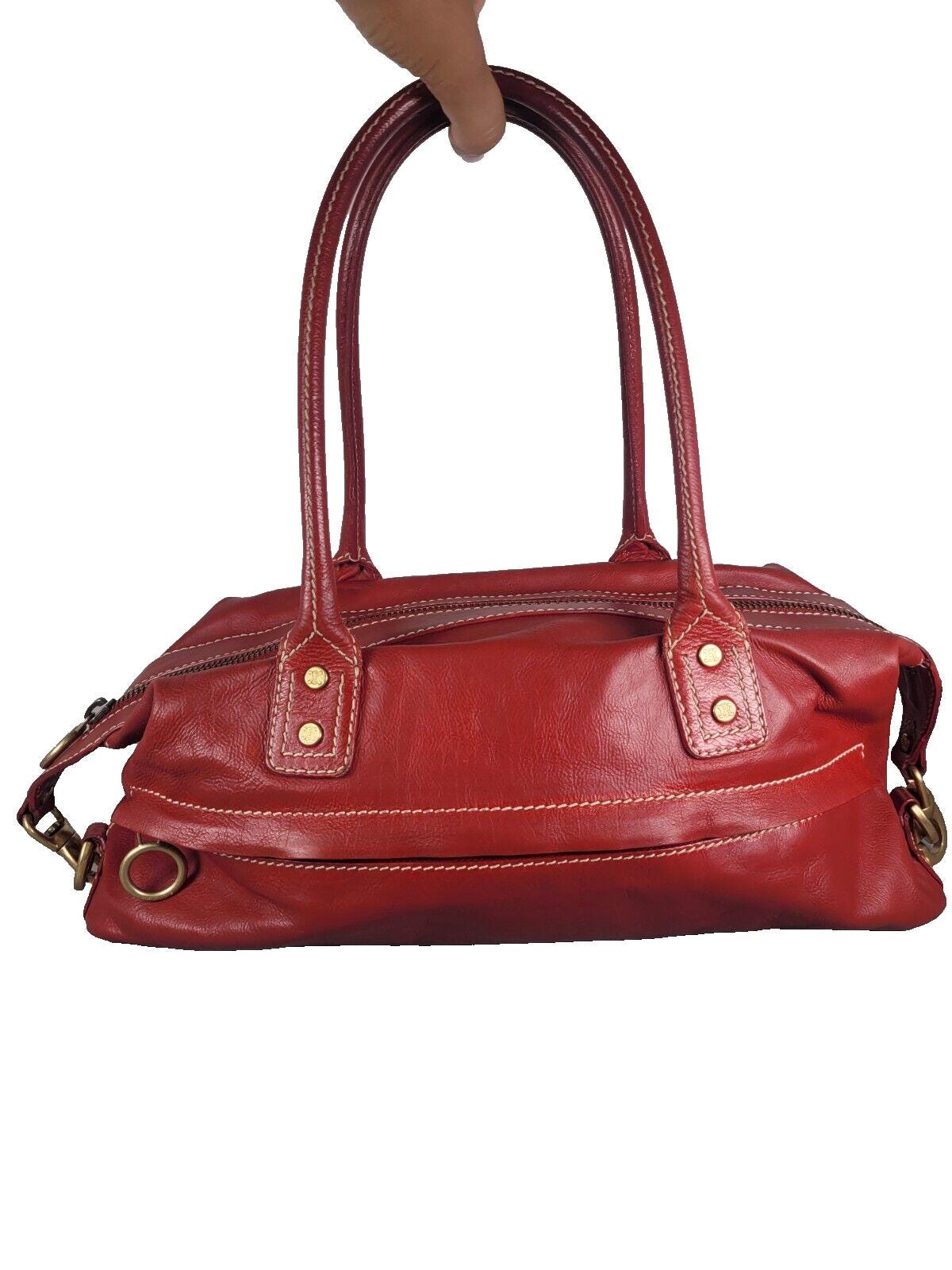 Vintage Celine Red Leather Shoulder Bag | Y2K Designer Handbag 