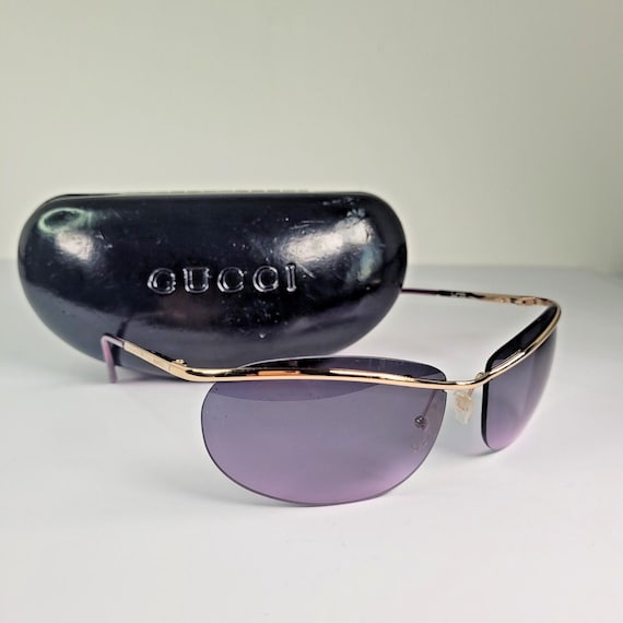 Gucci Y2K Sunglasses GG2655/S Rimless Purple Gradient Gold