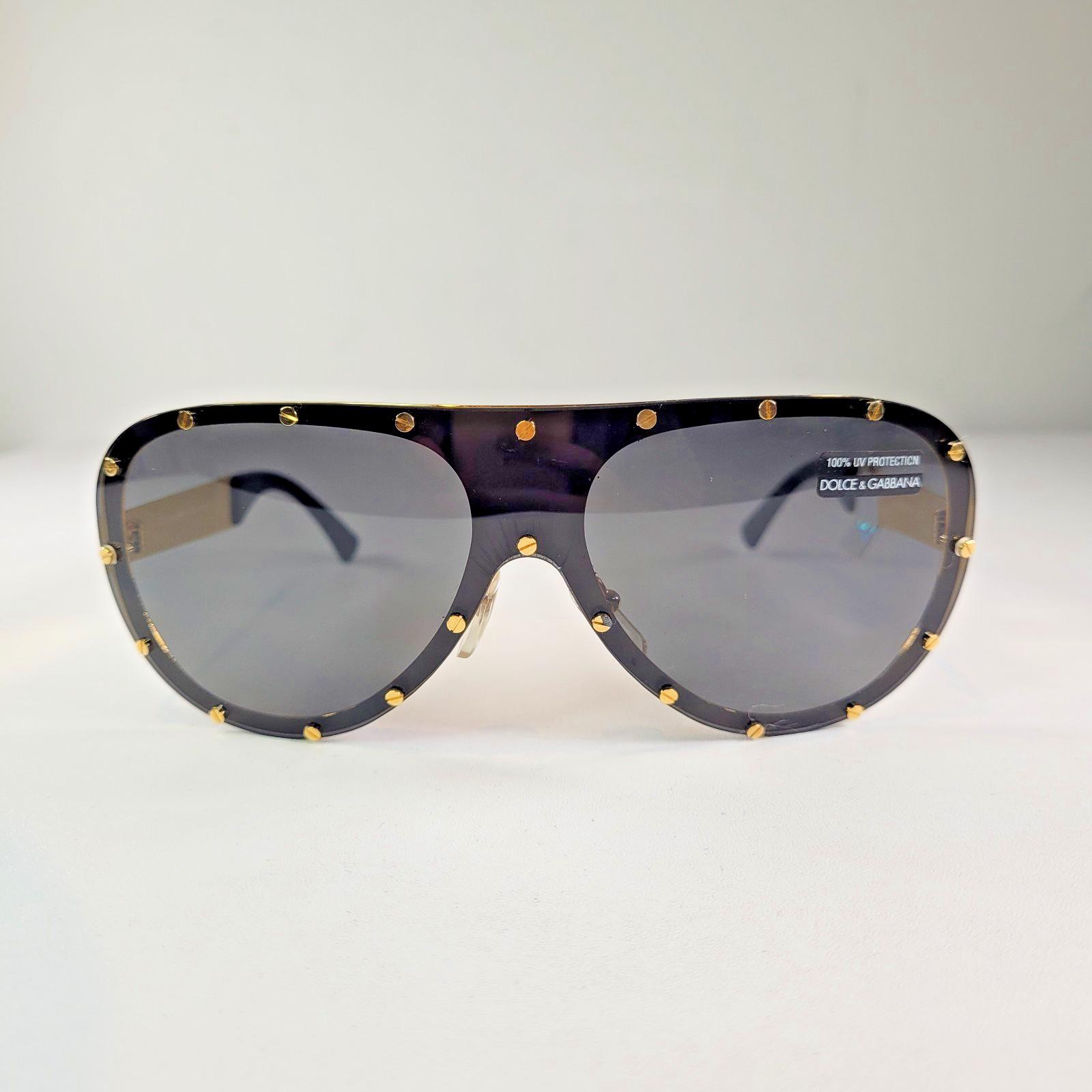 Dolce & Gabbana DG361S 710 Y2K Shield Sunglasses Gold Black 130 - Etsy