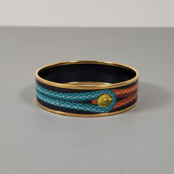 HERMES Bracelet. Hermes Email Brandebourgs Blue and Brown enamel bracelet.