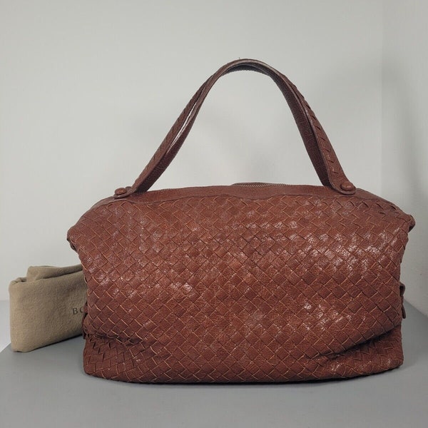 Bolso BOTTEGA VENETA. Bolso vintage de cuero marrón Bottega Veneta Intrecciato