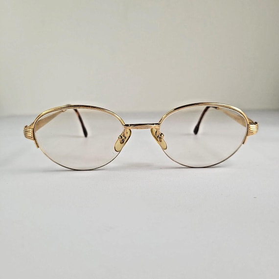 Vintage Henry Jullien Gold Eyeglass Frames: French Designer Oval