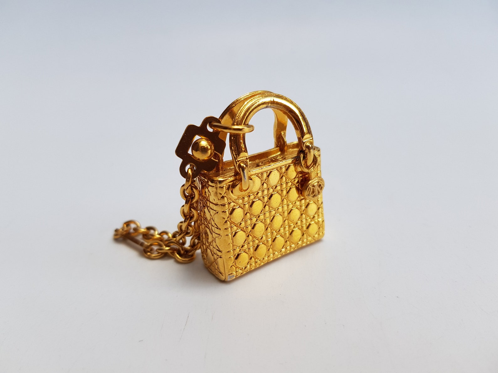 DIOR Bag charm. Christian Dior Lady Dior Bag Gold Tone Key Etsy