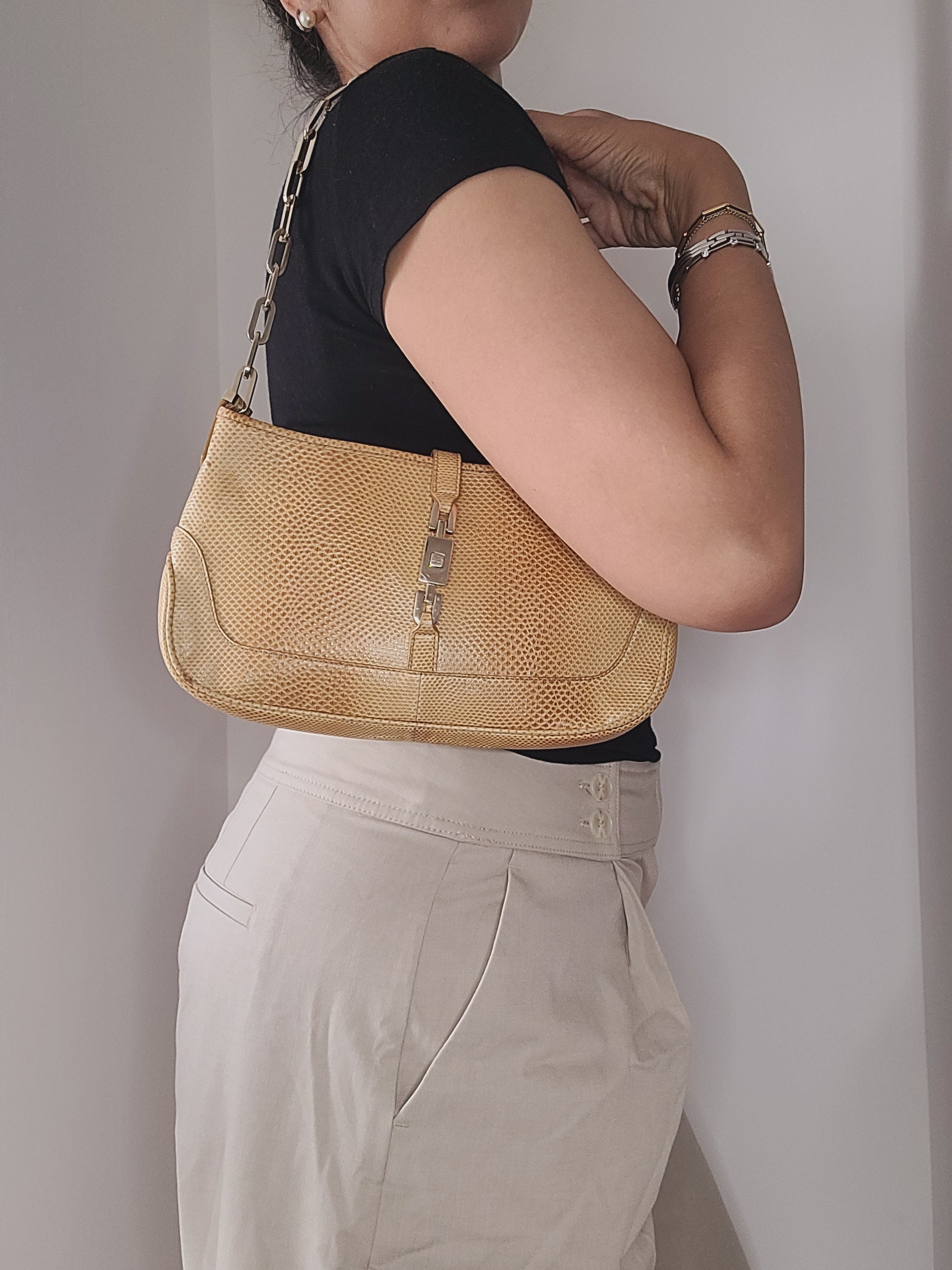 Jackie vintage leather handbag Gucci Black in Leather - 30428297