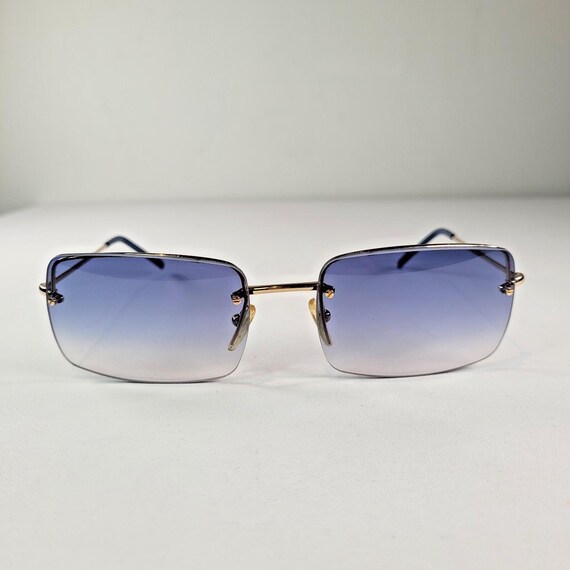 Y2k Vintage Gucci Blue Rimless Sunglasses New Vintage Gucci GG 2448 Turquoise Screen Sunglasses 1990 main image 2