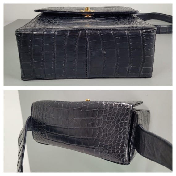 Vintage Chanel Black Leather Shoulder Bag | 70s Flap Purse - Etsy