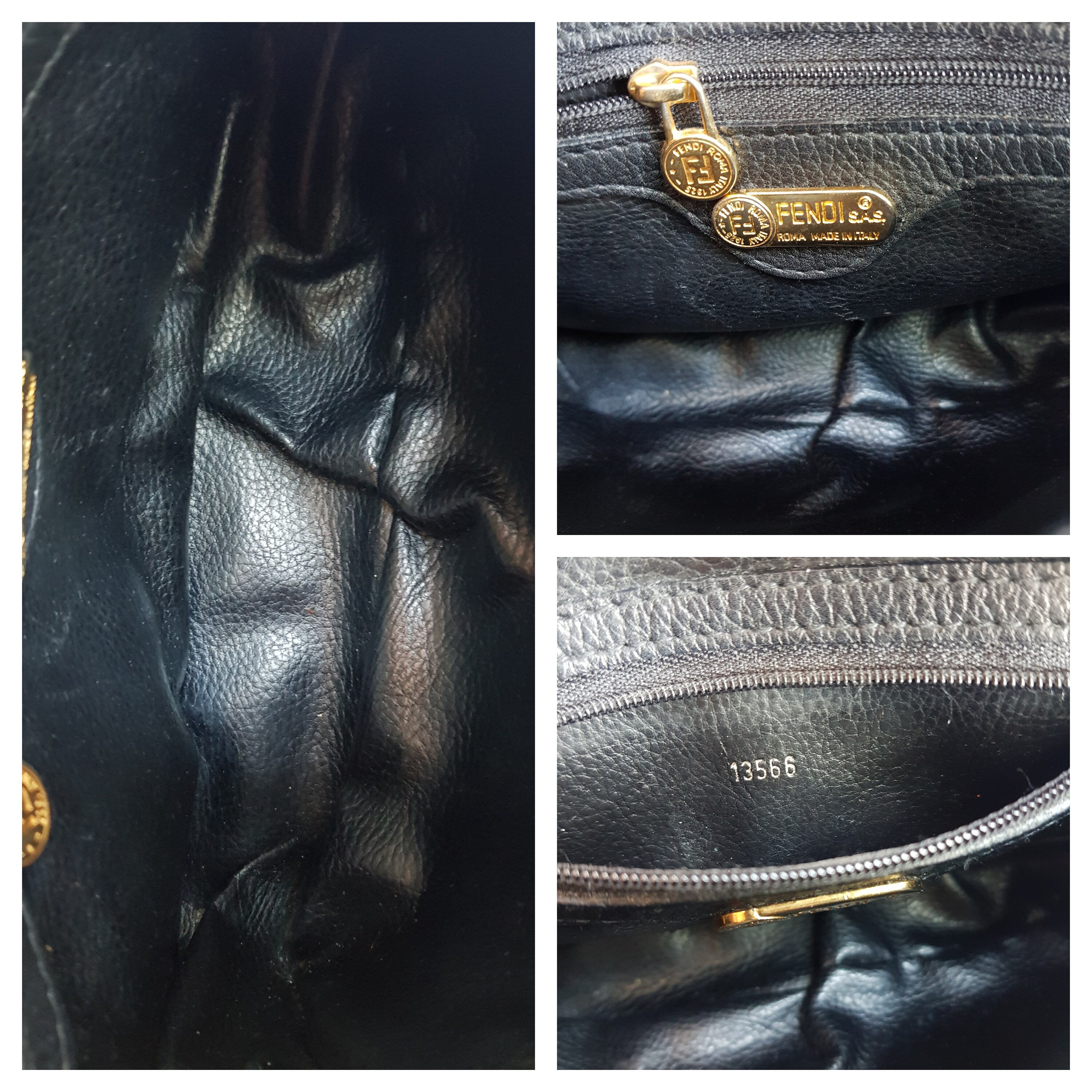 FENDI Bag. Fendi Vintage Black Leather Shoulder Bag / Clutch . | Etsy