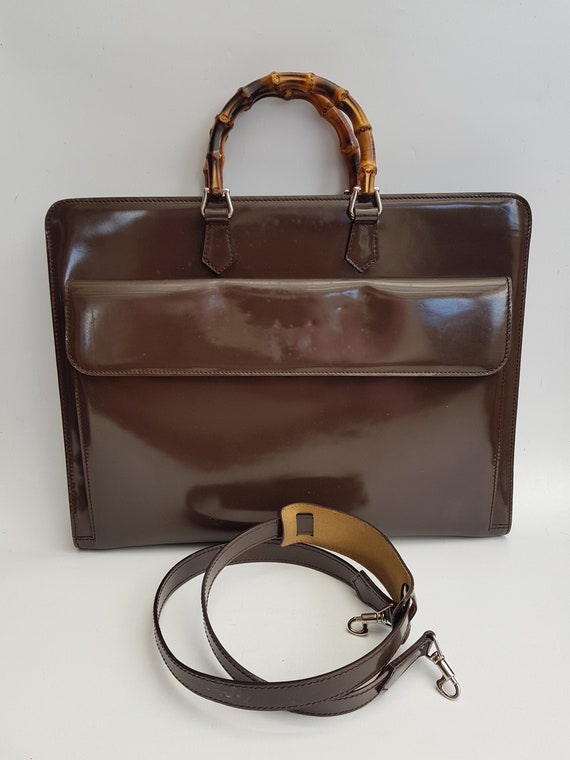 GUCCI Bag. Gucci Bamboo Vintage Brown Leather Unis