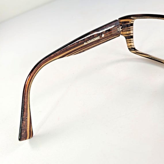 Alain Mikli Rectangular Glasses: Brown Striped Pa… - image 4