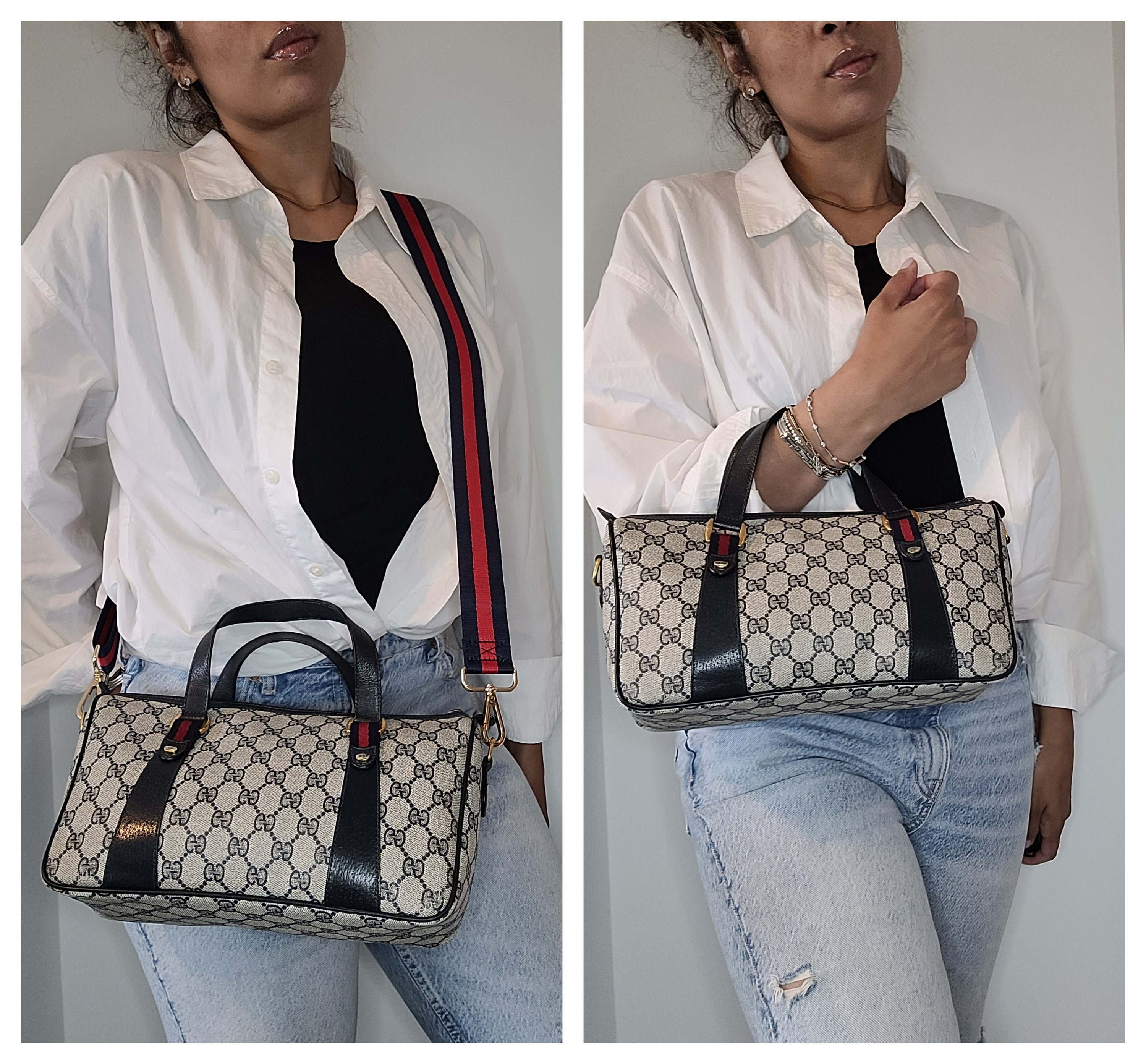navy blue vintage gucci bags