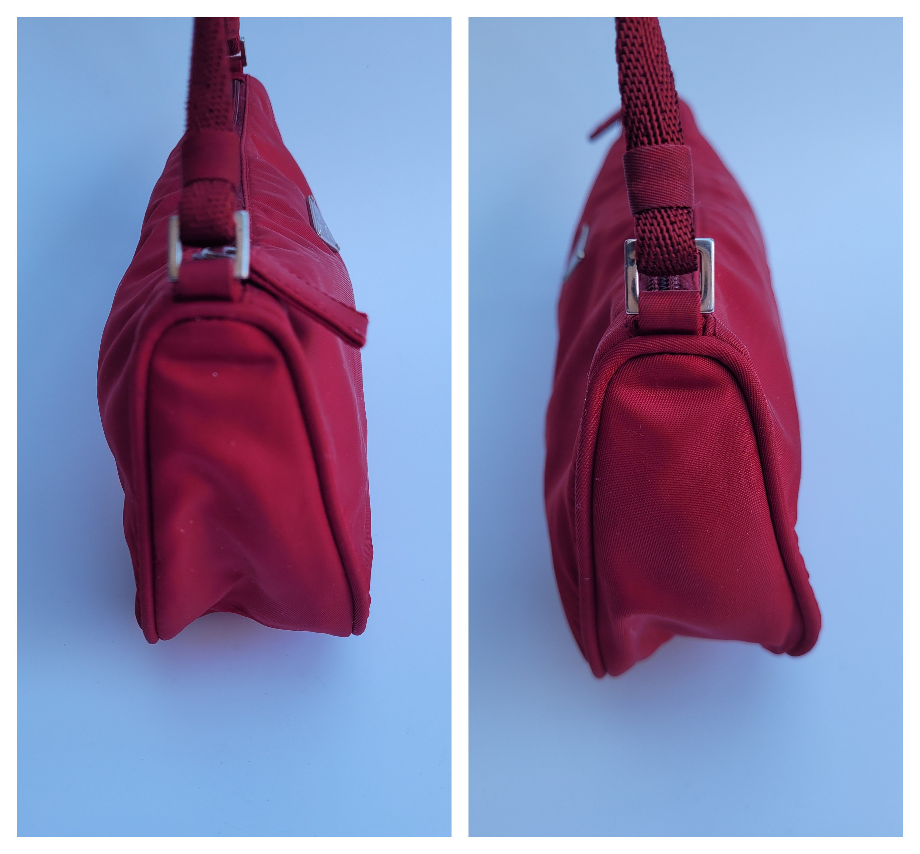 PRADA Bag. Prada Tessuto Vintage Dark Red Berry Red Shoulder -  Finland