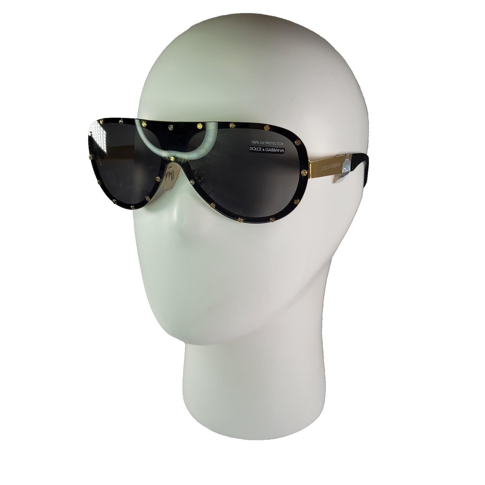 Dolce & Gabbana DG361S 710 Y2K Shield Sunglasses Gold Black 130 - Etsy