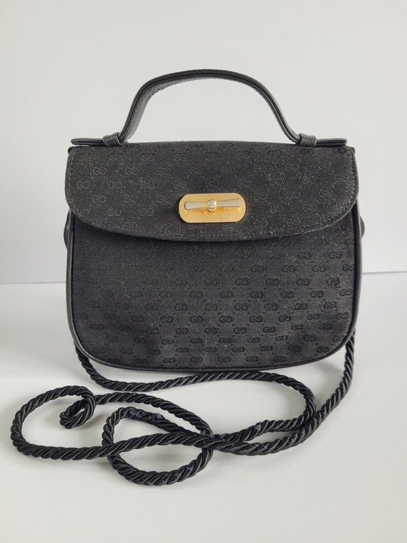 GUCCI Bag. Vintage Gucci Mini GG Guccissimo Monogram Black Shoulder Crossbody Bag thentic Gucci Designer Purse Etsy UK