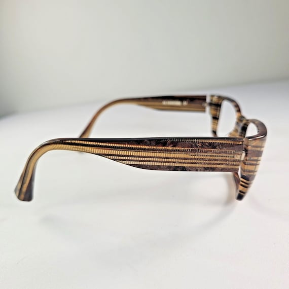 Alain Mikli Rectangular Glasses: Brown Striped Pa… - image 6
