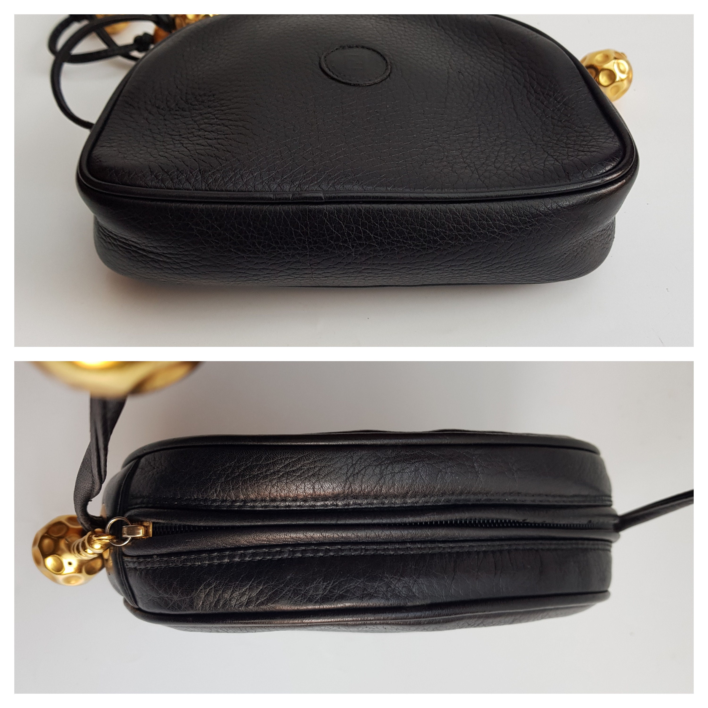 FENDI Bag. Fendi Vintage Black Leather Shoulder Bag / Clutch . | Etsy