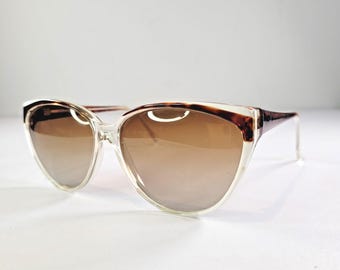 Vintage 80-tals Polaroid Cat Eye-solglasögon, sköldpaddsmönster med stora bågar
