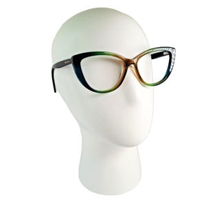 レッド オア デッド スペックセイバーズ グリーン ブルー ブラウン キャットアイ レディース フレーム 55-15-140、幅138 mm、レトロ アイウェア