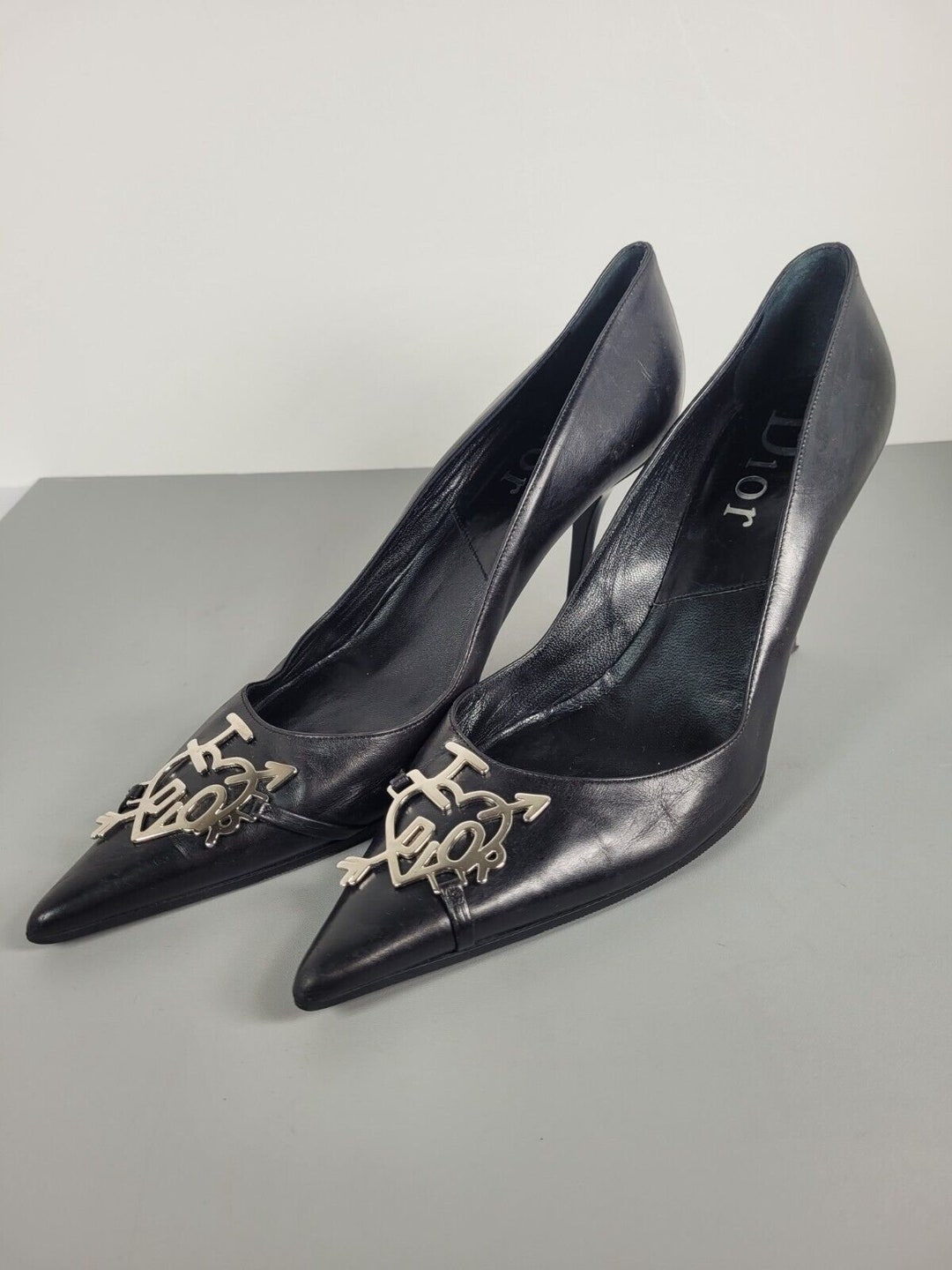 Dior Shoes. i Love Dior Black Leather Heels. Size Etsy