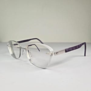Vintage Silhouette 5535 70 7100 Randlose Brille Made Austria 52-17-135 Minimalist Lila Klare Fassungen Leichtgewicht