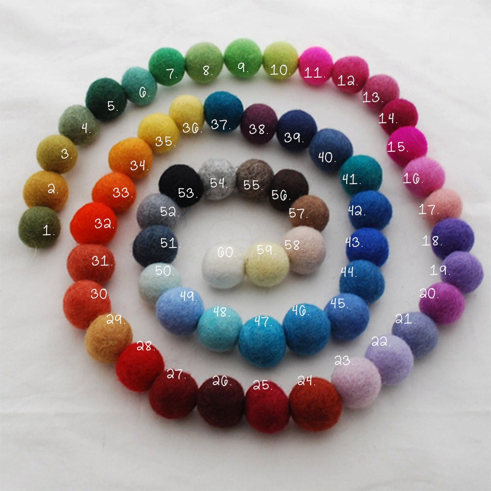 Gender Neutral Felt Ball Garland Duckegg Mustard White and Etsy