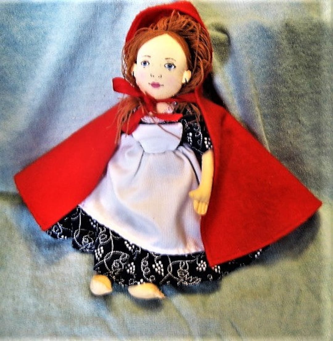 Vintage Handmade Little Red Riding Hood Doll - Printed Fabric Doll - Etsy
