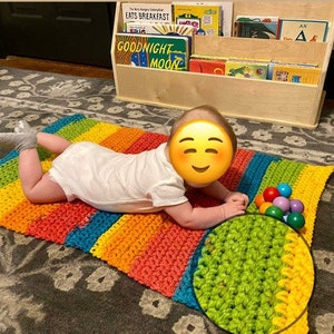 Baby Handmade Single Crochet Rainbow Blanket Colorful Babyshower Gift For Infant Orange Newborn Christening Chunky Knitted Blanket Gift