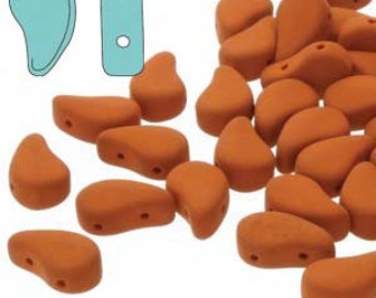 Matte Velvet Carrot 2 Hole GINKO Beads sold in units of approx 10 gms. 7.5mm