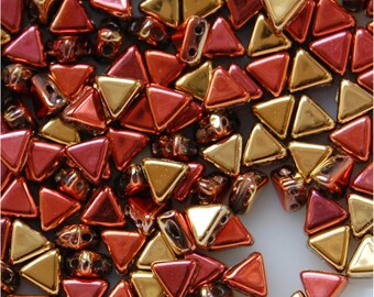 Matte Velvet Carrot 2 Hole GINKO Beads sold in units of approx 10 gms. 7.5mm