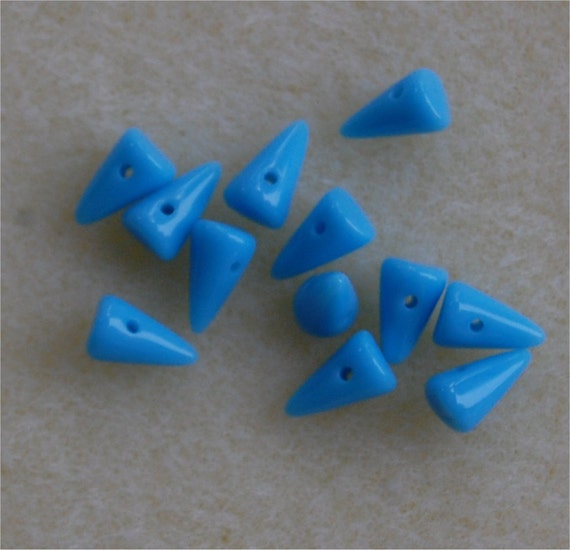 BABY SPIKE Beads, X Bohemian Opaque Turquoise, Sold