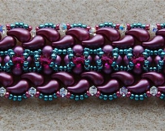 TUTORIAL 'A HISTÓRIA DE 2 COMETAS' Pulseira, usando miçangas Zoliduo direita e esquerda, miçangas de vidro e cristais de 4 mm, pérolas ou pedra polida a fogo.