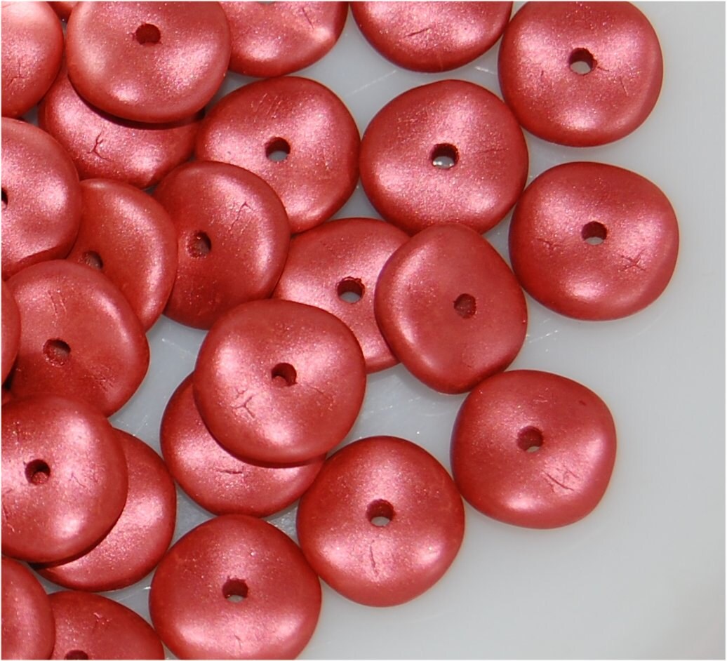 WAVELET Beads, 10mm, Metallic Red, 29408, Sold in Units of 50