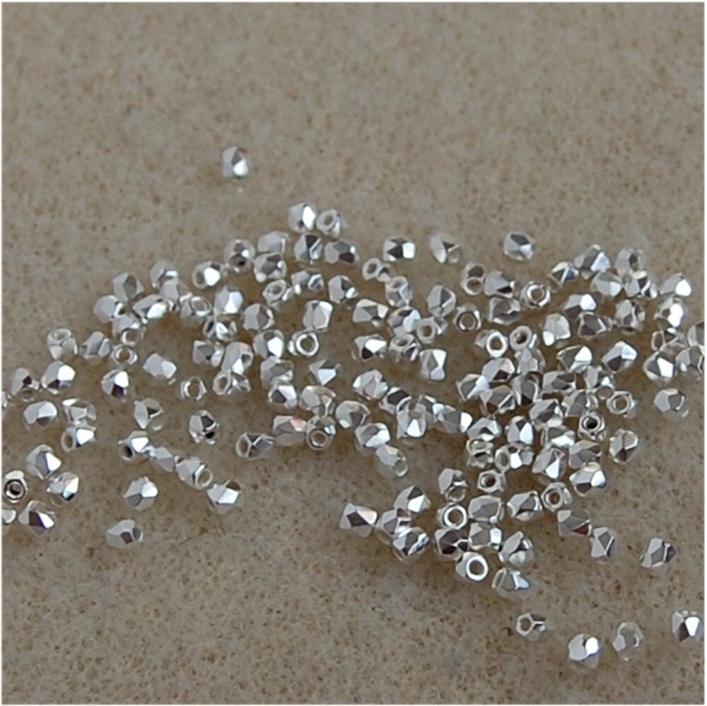 FIRE POLISH Beads True 2mm 999 Fine Silver Plate 00030-sl | Etsy