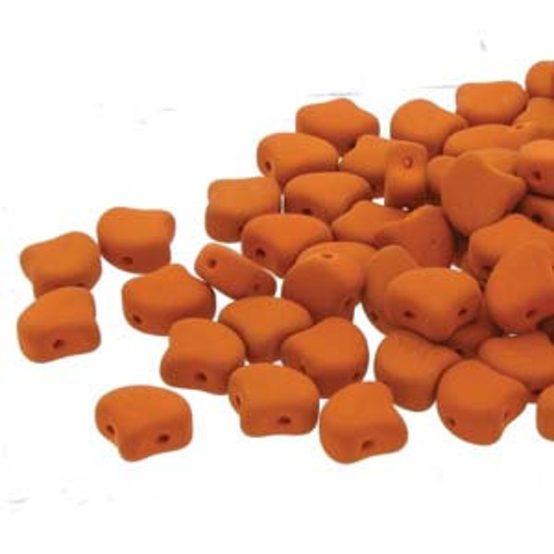 Matte Velvet Carrot 2 Hole GINKO Beads sold in units of approx 10 gms. 7.5mm