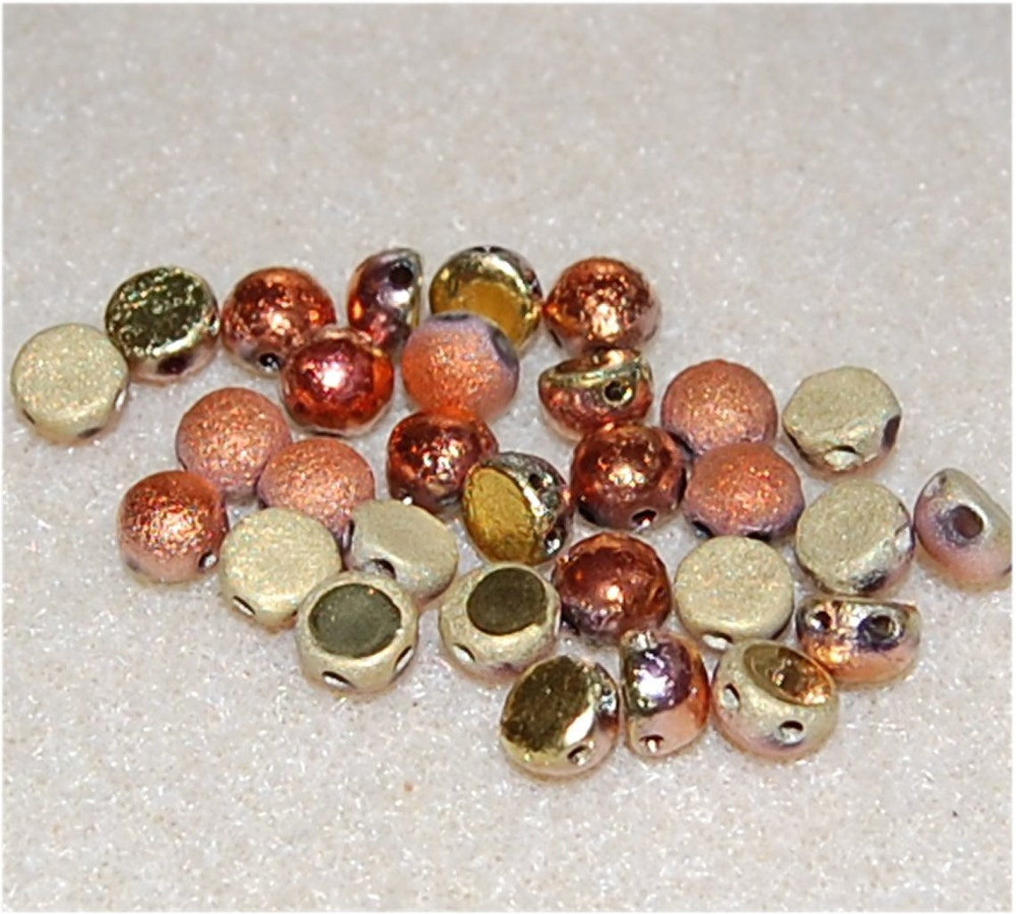CABOCHON Beads 2 Hole 6mm Etched Crystal California Gold Etsy Ireland