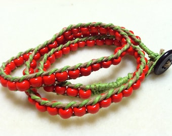 20 inch Hand Woven Beaded Bracelet