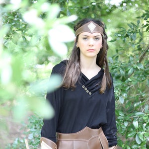 Custom Medieval Headband | Personalized Barbarian Faux Leather Circlet, Viking Huntress Headpiece, LARP, Cosplay