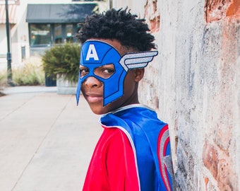 Superhero Mask - America Themed Costume Mask for Kids and Adults