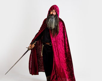 Adult Hooded Cloak | Medieval Cape with Hood - Barbarian, Viking, Renaissance, Cosplay, Dress Up, LARP Costume Cloak