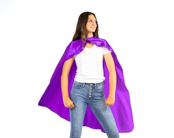 Purple Superhero Cape, Kids and Adult Super hero Cape