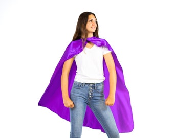 Purple Superhero Cape, Kids and Adult Super hero Cape