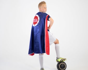 USA Circle Flag Cape | Patriotic Superhero Cape, Super Hero America First Costume Accessory