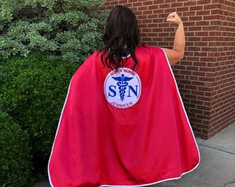 Super Nurse Personalized Cape | Adult Superhero Cape for Nurses