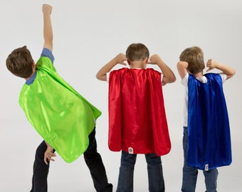 Kid's Superhero Cape - Child Super Hero Cape - Bulk Discounts - Wholesale Party Packs - Red, Blue, Green, Purple, Orange, and more.