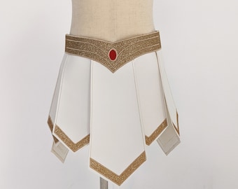 Princess Warrior Skirt | Princess of Power Medieval Gladiator Barbarian Vinyl Leather Costume Kilt, Cosplay LARP Belt